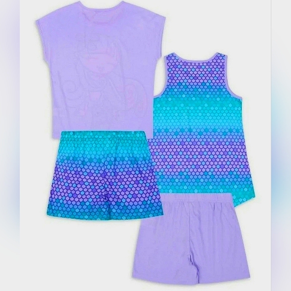 Mermaid Flamingo Pajamas Cute 4PC Set Shorts T-shirt Comfy Adorable 18 XXL NWT - Picture 5 of 12